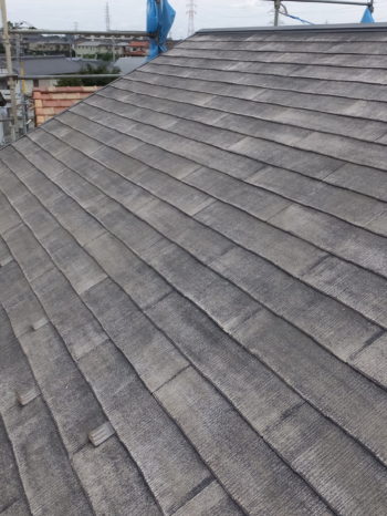 柏市S様邸の屋根高圧洗浄後の様子