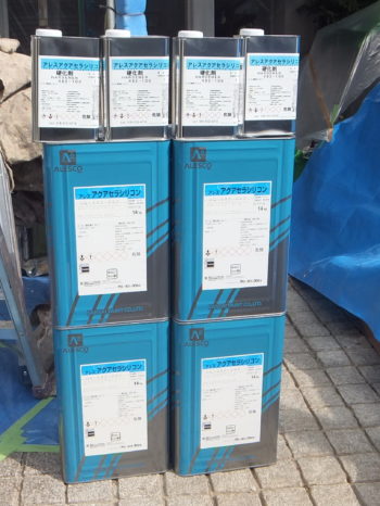 柏市N邸に使用した塗料の関西ペイントのアクアセラシリコン