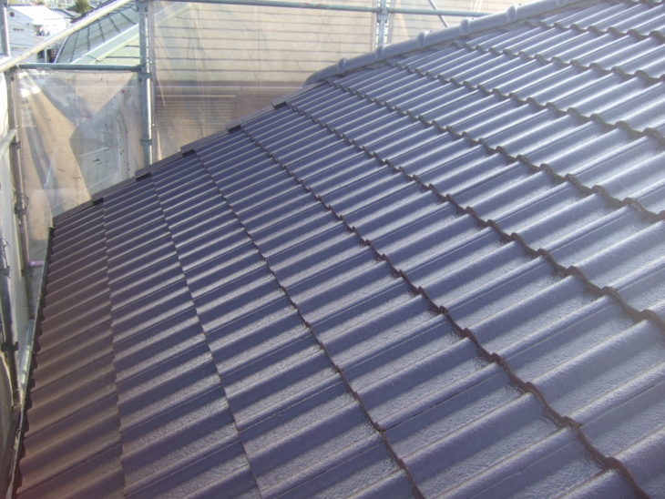   柏市　M様邸　屋根塗装と棟の漆喰の詰替え事例