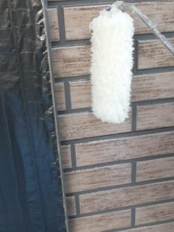 我孫子市K様邸の外壁クリヤー塗装2回目の様子