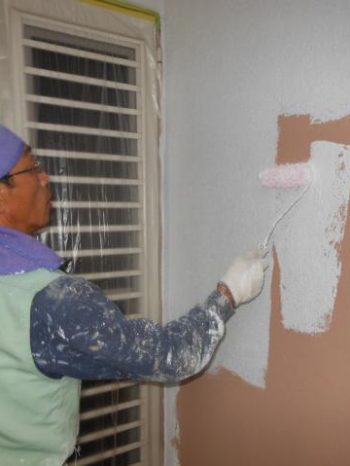 龍ケ崎市N様邸の外壁塗装の様子